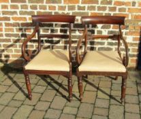 2 William IV/Victorian carver dining chairs