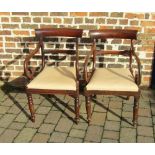 2 William IV/Victorian carver dining chairs