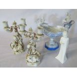 Pair of oriental figural candlesticks with articulated hands,