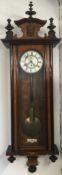 Large Vienna regulator wall clock with mask head pediment Ht 122cm