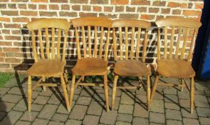 4 pine kitchen chairs (af)