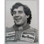 Black and white signed photograph / autograph of Ayrton Senna dated 1991 14.5 cm x 19.