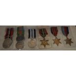 Collection of WWII medals including 2 1939-1945 medals, 2 Defence Medals,