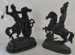 2 large spelter figures (af) H 48 cm