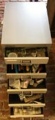 Bisley cabinet containing a large number of watch parts & tools