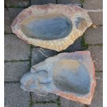 2 stone bird baths L 47 cm hand crafted in Zimbabwe