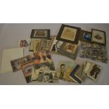 Various photos and ephemera including Ogdens Guinea Gold cigarette cards etc