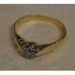 18ct gold diamond ring, total approx weight 1.