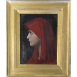 Oil on canvas portrait of a young woman by John C Gross dated 5.05 36 cm x 43.