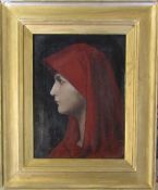 Oil on canvas portrait of a young woman by John C Gross dated 5.05 36 cm x 43.