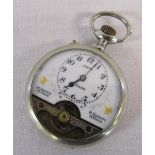 Swiss Jovis 'Hebdomas' white metal 8 days pocket watch