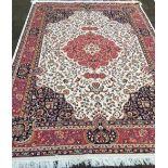 Beige ground Keshan carpet 2.80m by 2.
