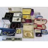Large selection of costume jewellery inc some silver