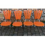 4 orange 1960's kitchen chairs