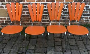 4 orange 1960's kitchen chairs