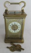 Brass repeater carriage clock (height excluding the handle 11.