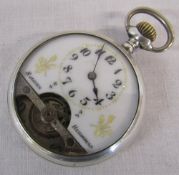 Silver 'Hebdomas' 8 days pocket watch