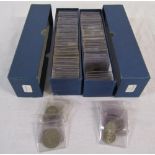 2 boxes of foreign coins inc silver