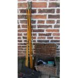 Assorted fishing rods,