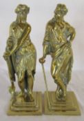 Pair of brass figurines H 40 cm