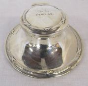 Silver inkwell 'To L from R Christmas 1942' Birmingham 1906