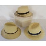 Hat box containing 3 Panama hats - Christys,