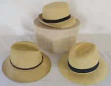 Hat box containing 3 Panama hats - Christys,