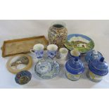 'Past Times' vase, Chinese style lidded jars,
