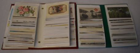 2 mixed postcard albums