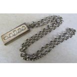 Silver ingot Sheffield 1977 with silver chain 1.