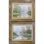 Pair of gilt framed oil paintings of rural scenes by Martin Spencer Coleman (b.