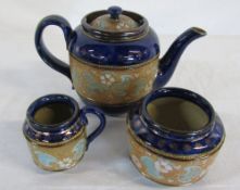 Doulton Lambeth stoneware tea set marked 140Y BB3 c.