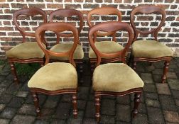 6 Victorian balloon back dining chairs