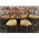 6 Victorian balloon back dining chairs