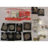 Various coins and bank notes