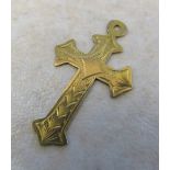 9ct gold cross L 3 cm weight 0.