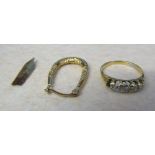 18ct gold diamond ring (one stone missing) size I total weight 2.