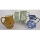 Collection of 4 jugs including Copeland golfing jug and Haig whisky jug