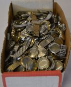 Box of empty wristwatch cases and straps for spares/repair