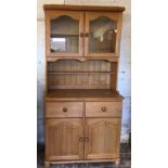Small modern pine dresser/cabinet Ht 185cm W 92cm