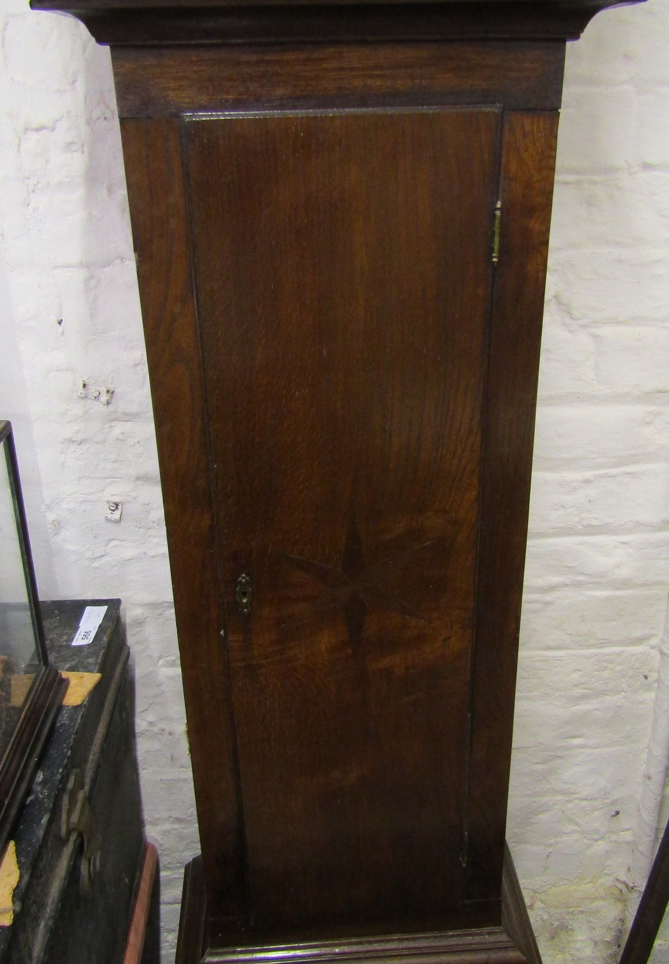 18th century 8 day longcase clock with brass dial & at oak case maker Jon Waldron Tiverton Ht 193cm - Image 5 of 12