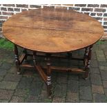 Georgian style oak gate leg table L122cm