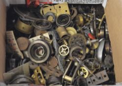 Large quantity of watch/clock parts including gears, cogs,