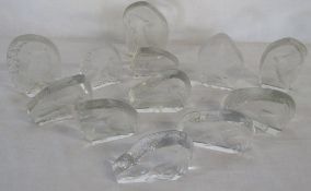 Set of 12 Wedgwood bird crystal paperweights