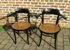 2 lacquered bentwood chairs