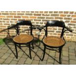 2 lacquered bentwood chairs