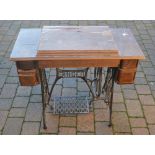 Singer treadle table with machine