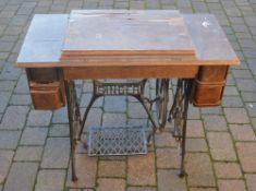 Singer treadle table with machine