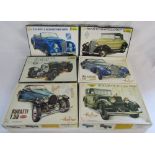 6 vintage boxed Heller model car kits - Bentley 4.