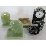 Assorted marble and onyx inc horse book ends